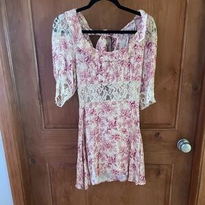 Free People x Revolve Lucie Micro Victorian mini dress size 0 NWOT